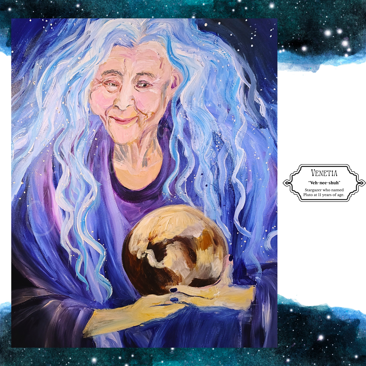 Celestial Goddess Art Print – Moon & Cosmic Wall Art with Mat Frame | 4x6 or 8x10 Nature-Inspired Spiritual Decor