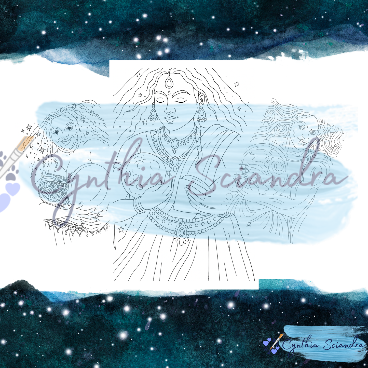 The Celestial Coloring & Activity Book — A Journey Through Stars, Stories, and Self (Digital Download by Cynthia Sciandra)